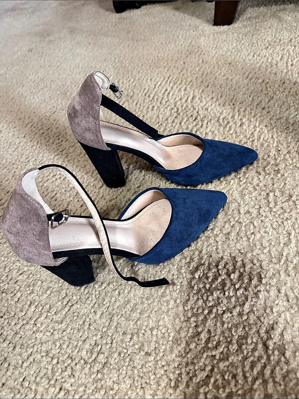 Blue Pointed-Toe Heels